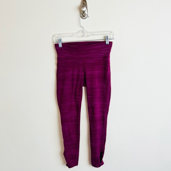 Xersion Heathered Mauve Fitted Ankle Twist Full Length Leggings - Picture 2 of 10